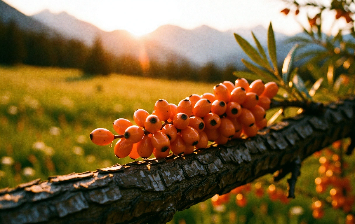 Sanddorn Beeren Makro